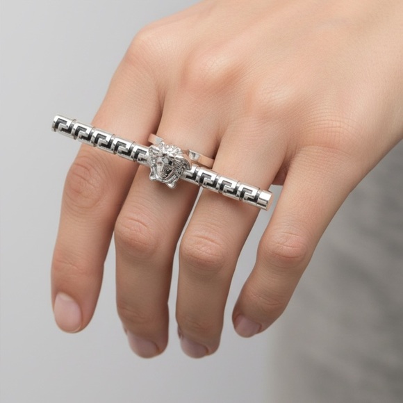 Versace Jewelry - Versace Greca Logo Medusa Head Ring